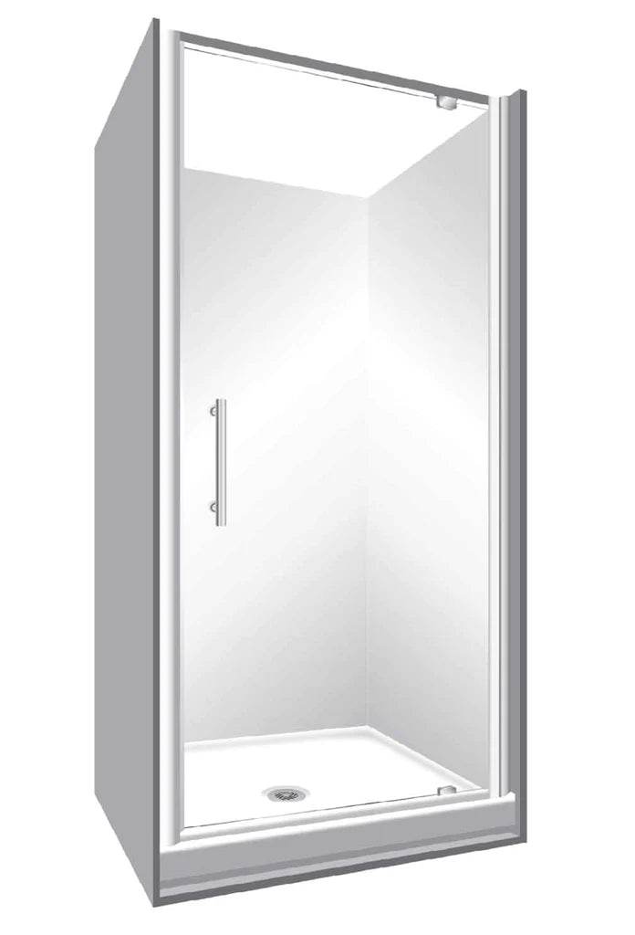 1000X1000X1000MM ALCOVE 3 SIDED SHOWER ENCLOSURE WITH SWING DOOR - CHROME - The Tile Collection™