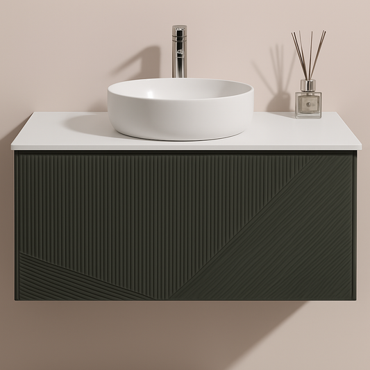 750MM DARK GREY WALL HUNG VANITY – PARALLEL AVO| MODERN FLOATING BATHROOM VANITY NZ - The Tile Collection™
