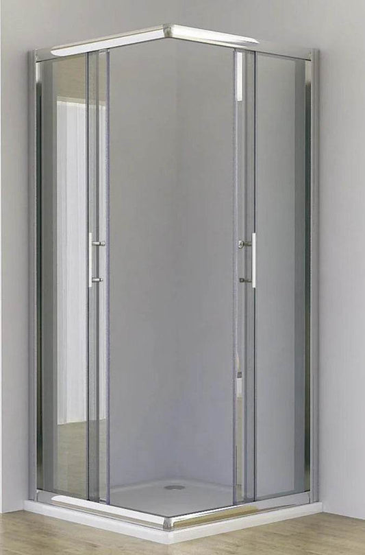 1000X1000MM SQUARE SLIDING DOORS SHOWER ENCLOSURE KIT - CHROME - The Tile Collection™