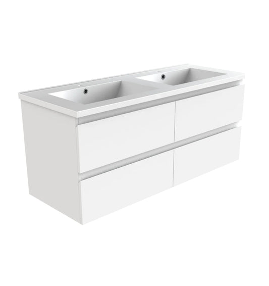 NELSON WALL HUNG VANITY | 1800MM | GLOSS WHITE | DOUBLE BASIN | PLYWOOD - The Tile Collection™