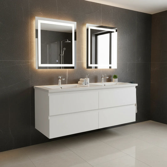 NELSON WALL HUNG VANITY | 1800MM | GLOSS WHITE | DOUBLE BASIN | PLYWOOD - The Tile Collection™