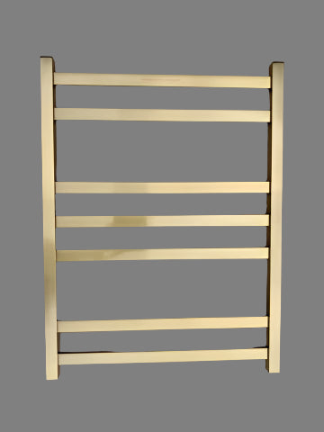 7 BAR SQUARE HEATED TOWEL RAIL HTR 800H*500W*110D- BRUSHED GOLD - The Tile Collection™
