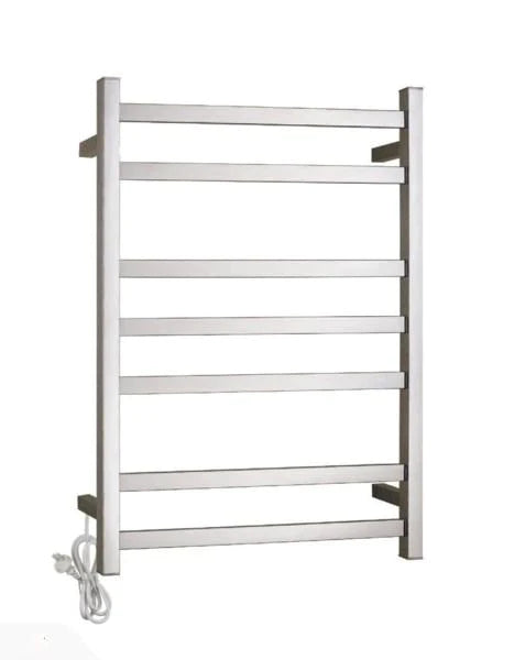 7 BAR SQUARE HEATED TOWEL RAIL HTR 800H*500W*110D- CHROME - The Tile Collection™