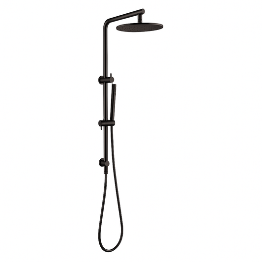 CHASE PREMIUM ROUND TWIN SHOWER SET - BRUSHED GUNMETAL