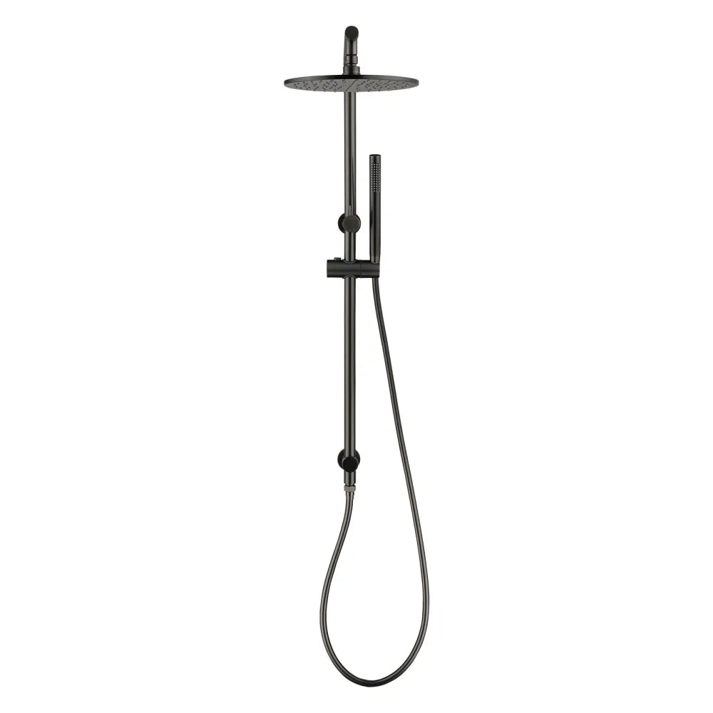 CHASE PREMIUM ROUND TWIN SHOWER SET - BRUSHED GUNMETAL