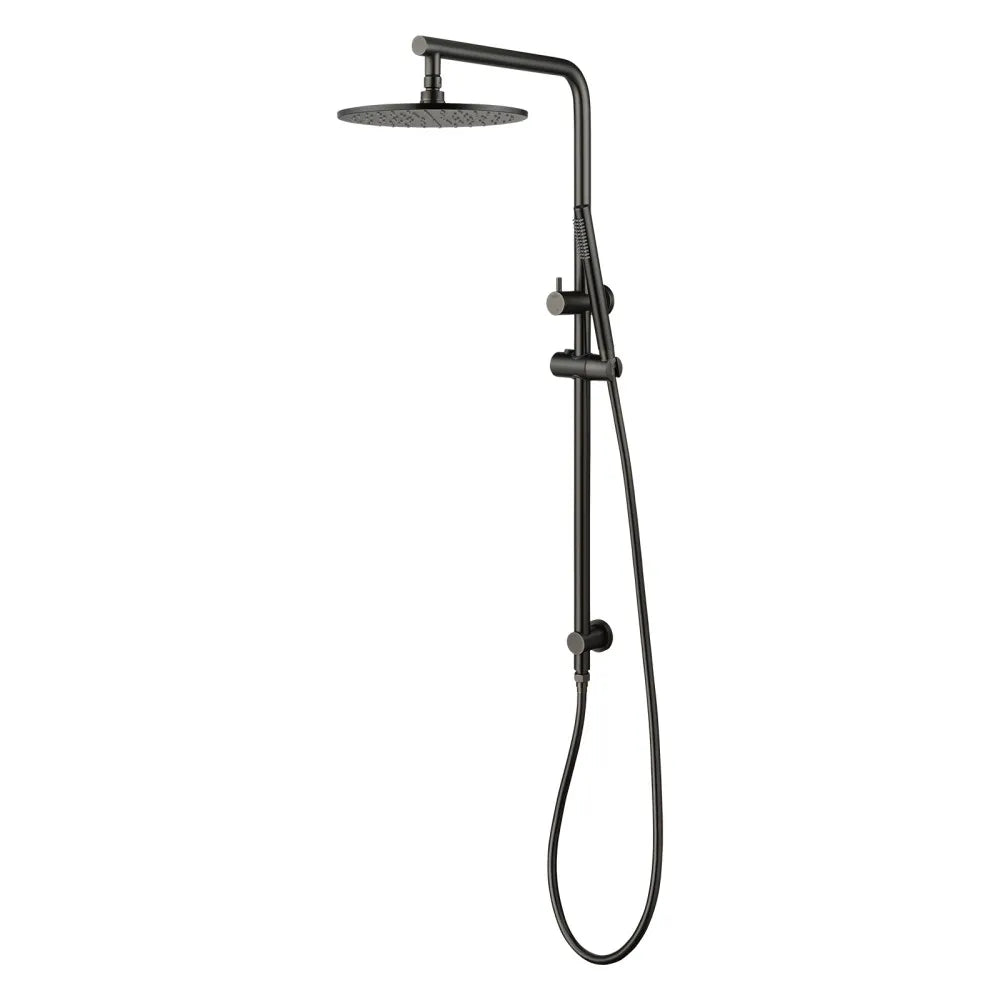 CHASE PREMIUM ROUND TWIN SHOWER SET - BRUSHED GUNMETAL