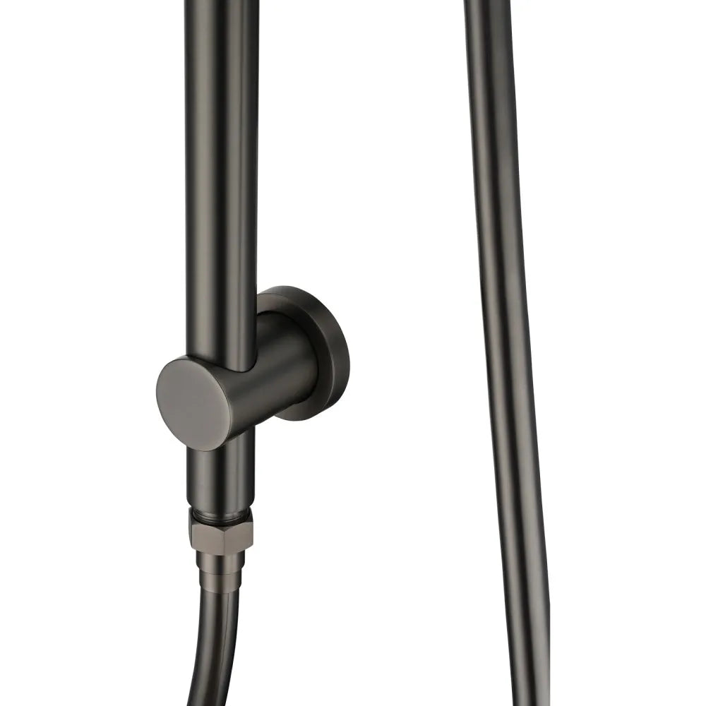 CHASE PREMIUM ROUND TWIN SHOWER SET - BRUSHED GUNMETAL