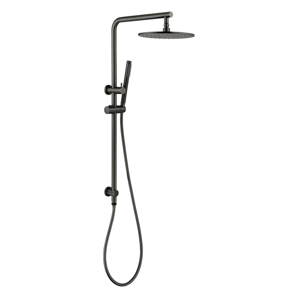 CHASE PREMIUM ROUND TWIN SHOWER SET - BRUSHED GUNMETAL