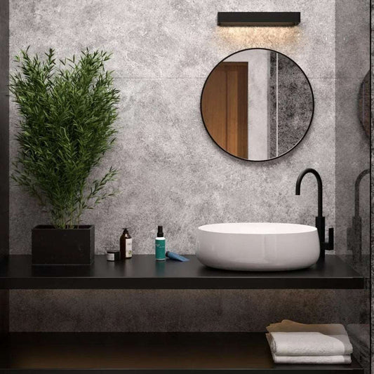 600MM SERAPHINE BLACK ALUMINIUM FRAMED ROUND MIRROR DN - The Tile Collection™
