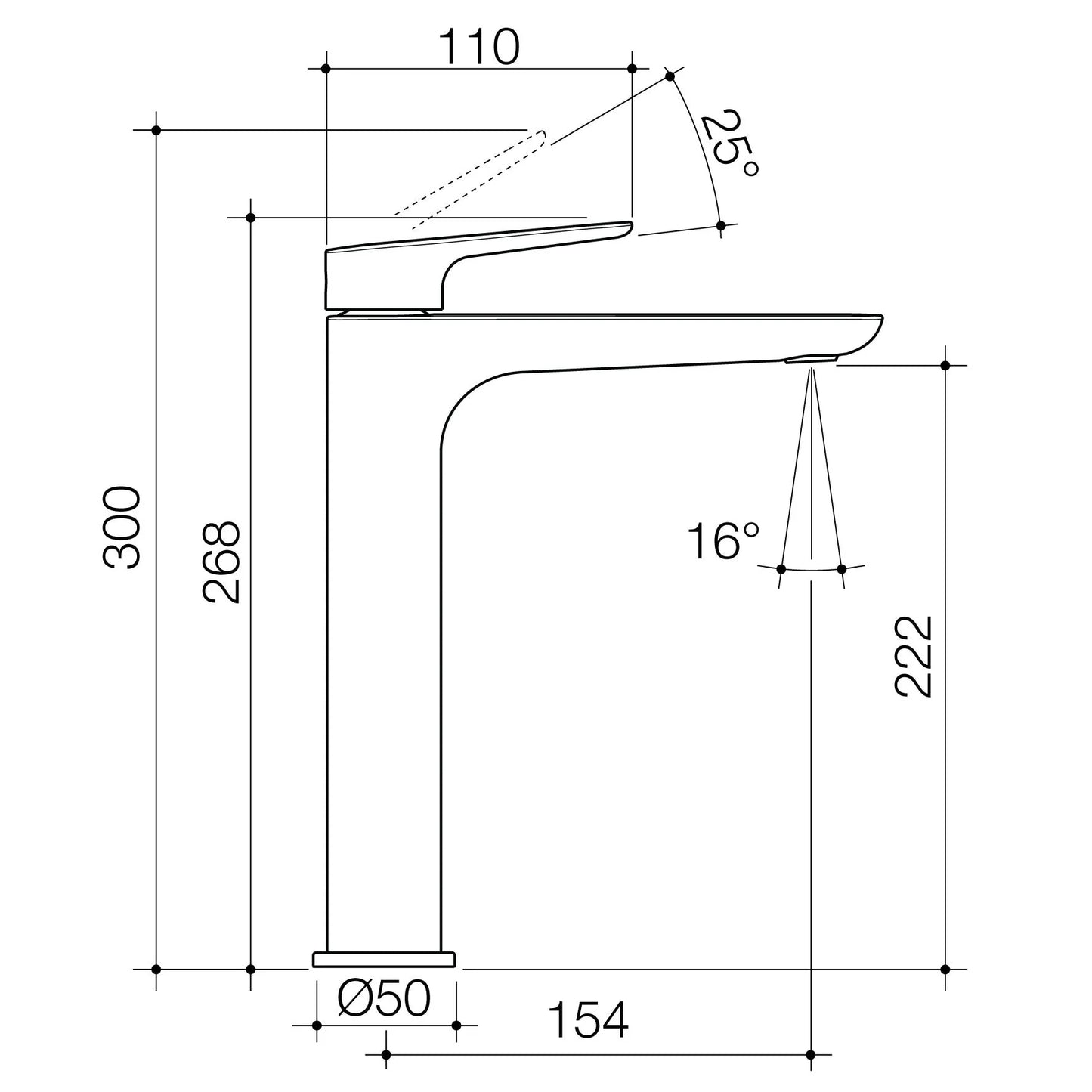 Caroma Contura® II Tower Basin Mixer Range - 5 Finishes | Lead Free