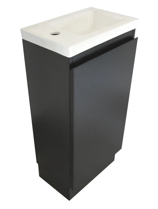 YOLO SLIM FLOOR STANDING VANITY | DARK OAK | 400MM | PLYWOOD - The Tile Collection™
