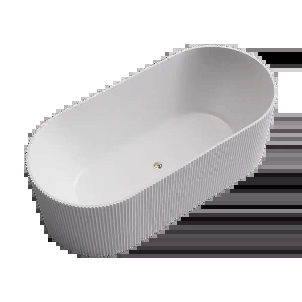 1500MM ROSE FLUTED V-GROOVE FREESTANDING BATH - The Tile Collection™