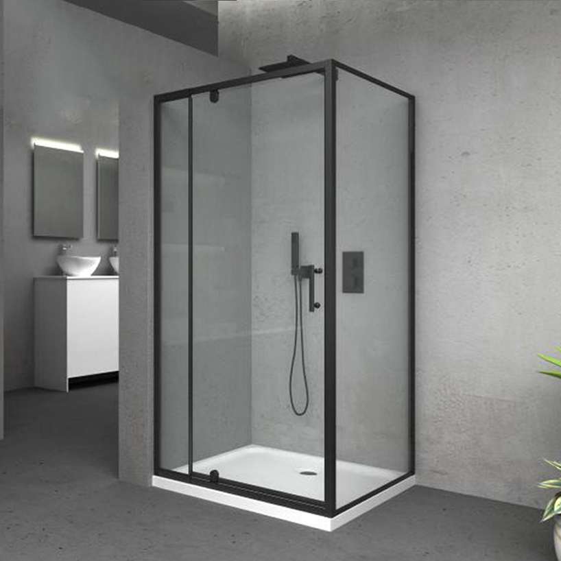 1000X1000MM SQUARE SHOWER GLASS ONLY - MATTE BLACK