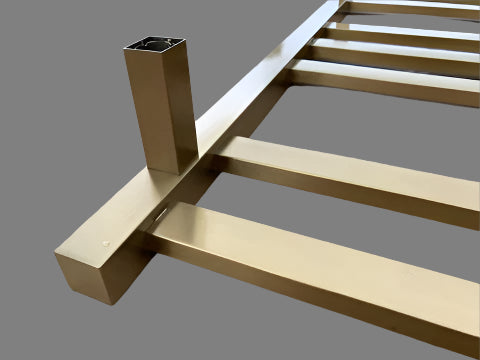 7 BAR SQUARE HEATED TOWEL RAIL HTR 800H*500W*110D- BRUSHED GOLD - The Tile Collection™