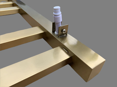 7 BAR SQUARE HEATED TOWEL RAIL HTR 800H*500W*110D- BRUSHED GOLD - The Tile Collection™