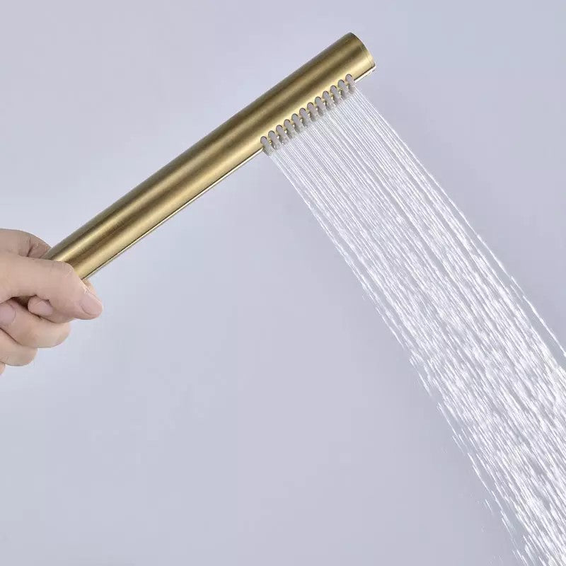 CHASE PREMIUM ROUND DUAL RAIN SHOWER COLUMN - BRUSHED BRASS - The Tile Collection™