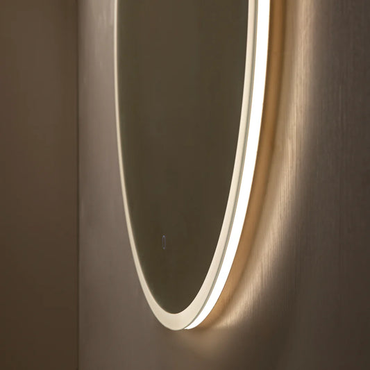 900MM HILTON ROUND LED MIRROR DN| DEMISTER | 3 COLOUR LIGHTS | 15MM EUPHOTIC RIM - The Tile Collection™