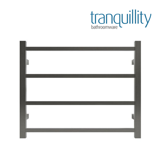 TRANQUILLITY JERSEY 4 BAR SQUARE HEATED TOWEL WARMER - BRUSHED GUNMETAL 500H*620W*120D