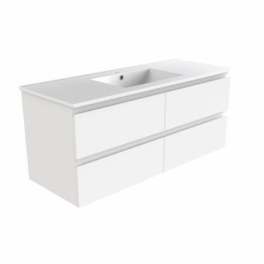 NELSON WALL HUNG VANITY | 1500MM | GLOSS WHITE | PLYWOOD| SINGLE BASIN - The Tile Collection™
