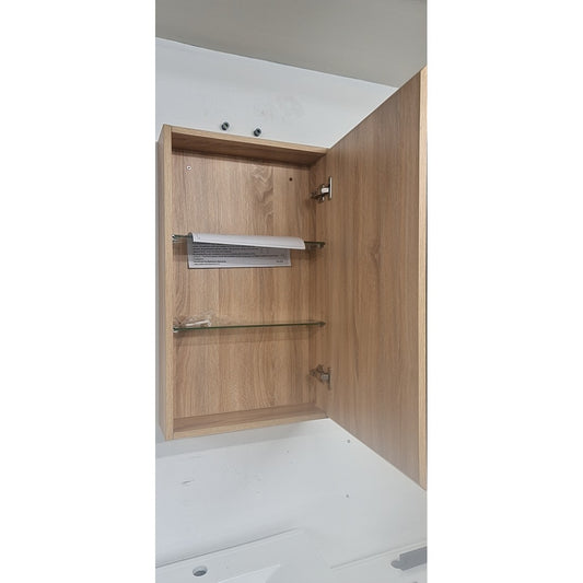 BATHROOM MIRROR CABINET | 450MM | LIGHT OAK | PLYWOOD - The Tile Collection™
