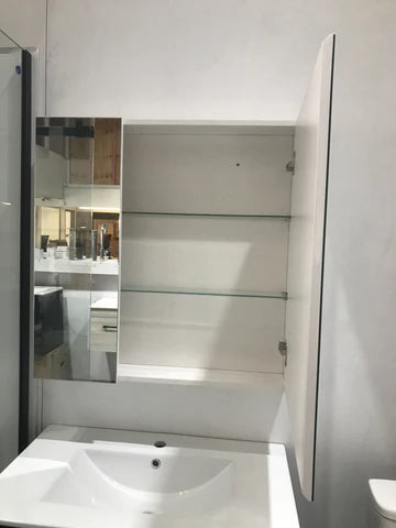 BATHROOM MIRROR CABINET | 750MM | WHITE GLOSS | PLYWOOD - The Tile Collection™