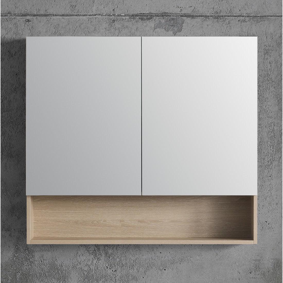 BATHROOM MIRROR CABINET | 900MM | NATURAL OAK | PLYWOOD - The Tile Collection™