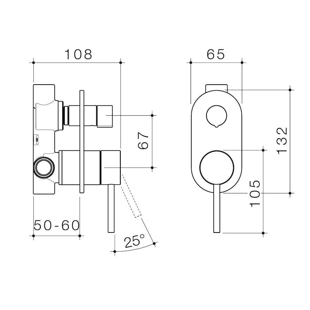 Caroma Liano II Bath / Shower Mixer With Diverter Range - 5 Colours