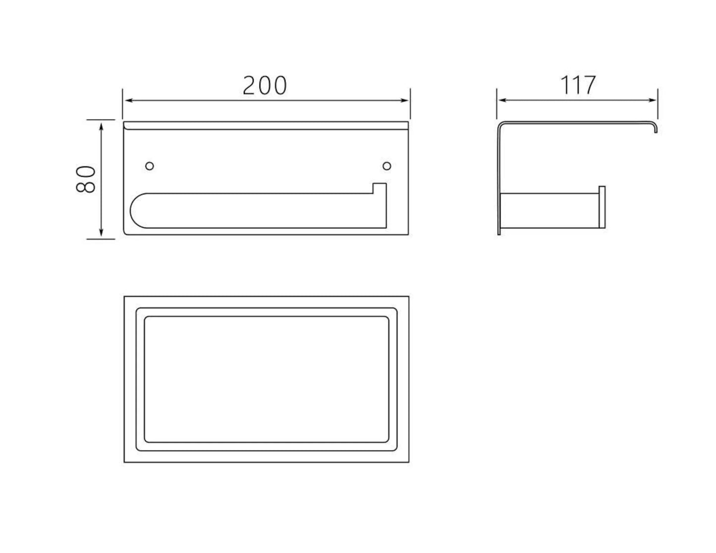 TOILET ROLL HOLDER WITH PHONE SHELF – 304 STAINLESS STEEL | ANTI - FINGERPRINT