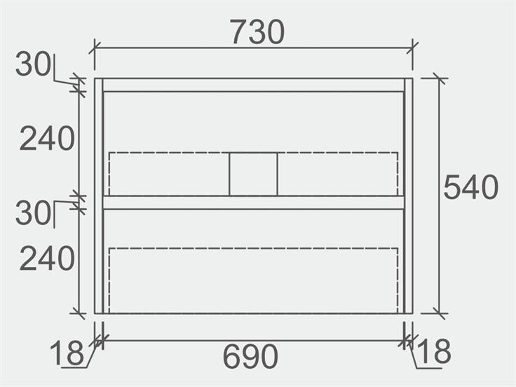 JL 750MM WALL HUNG VANITY - GLOSS WHITE | PLYWOOD, 2 DRAWERS