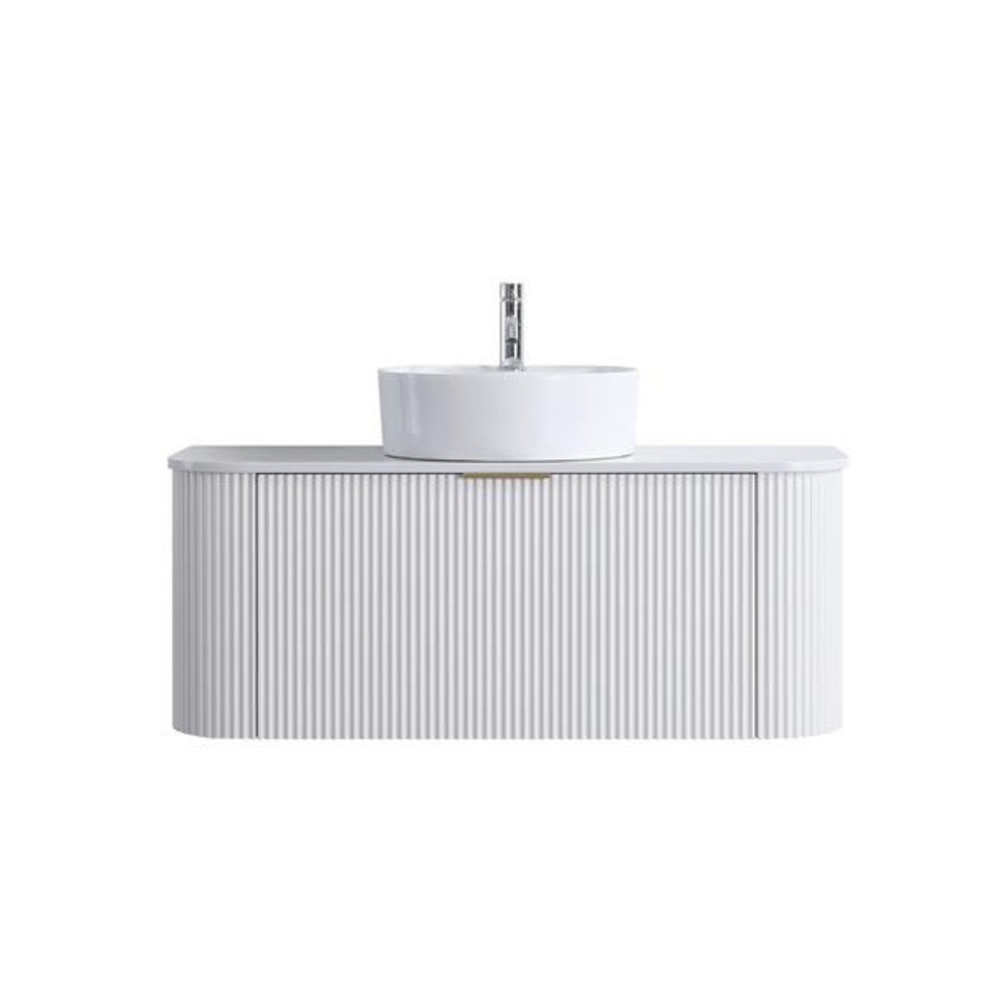 LINEA CURVED FLUTED WALL HUNG VANITY | 1200MM | MATT WHITE
