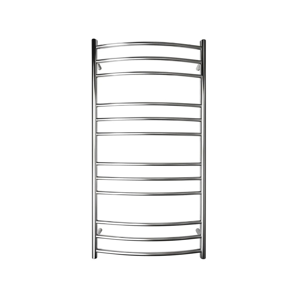 TRANQUILLITY MANHATTAN CURVED ROUND 12 BAR HEATED TOWEL WARMER 1180(H)X620(W)X150(D) - POLISHESD STAINLESS