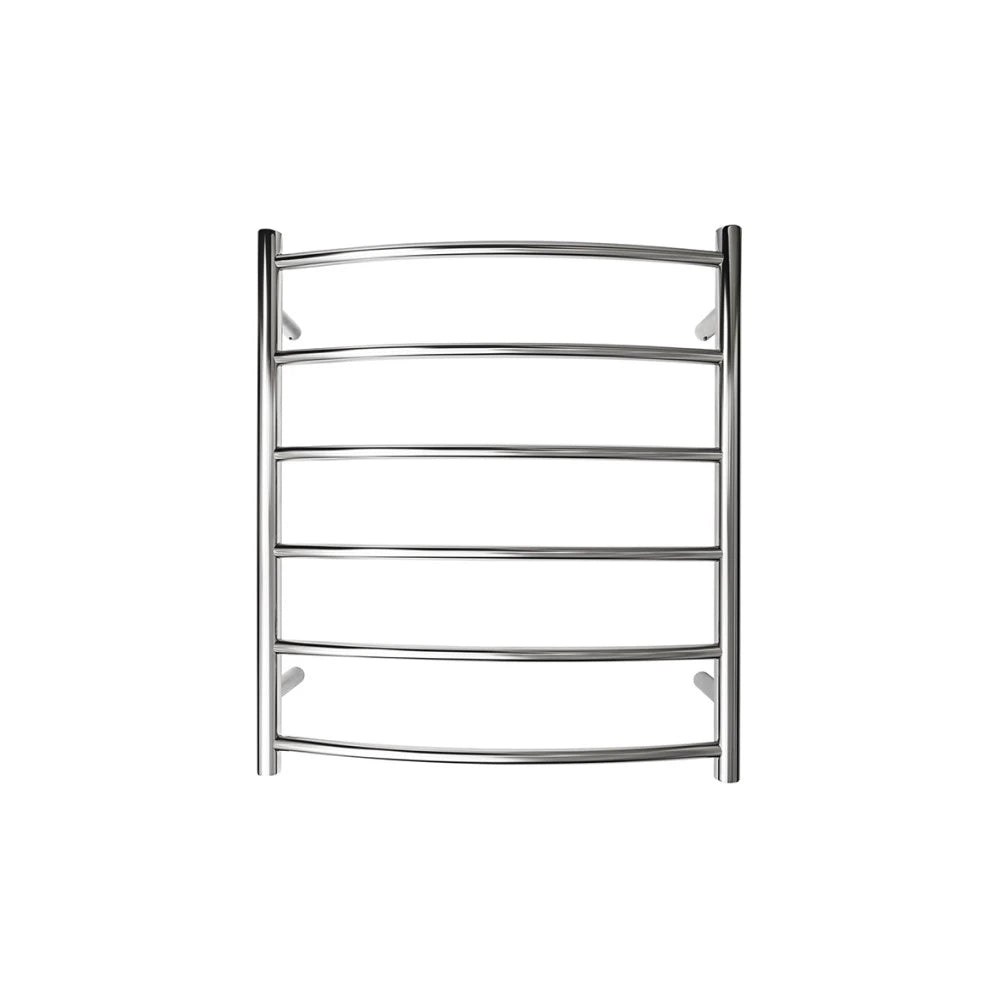 TRANQUILLITY MANHATTAN CURVED ROUND 6 BAR HEATED TOWEL WARMER 700(H)X620(W)X150(D) - POLISHESD STAINLESS