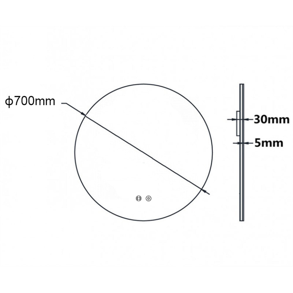 700MM ROUND BACKLIT LED MIRROR WITH MOTION SENSOR DEFOGGER | 3 COLOUR LIGHTS - The Tile Collection™