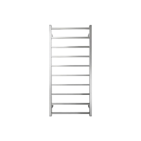 TRANQUILLITY JERSEY 10 BAR SQUARE HEATED TOWEL WARMER 1340H*620W*120D- POLISHESD STAINLESS - The Tile Collection™