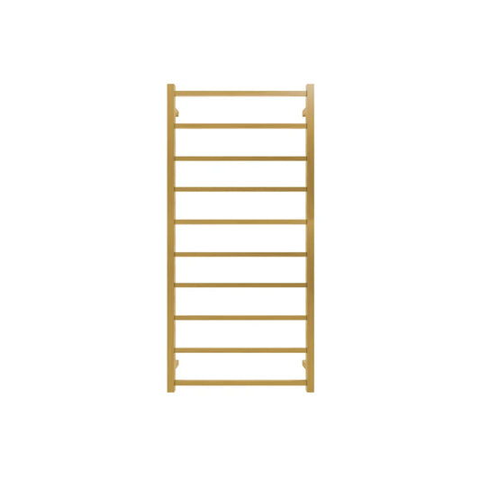 TRANQUILLITY JERSEY 10 BAR SQUARE HEATED TOWEL WARMER 1340H*620W*120D - BRUSHED BRASS - The Tile Collection™
