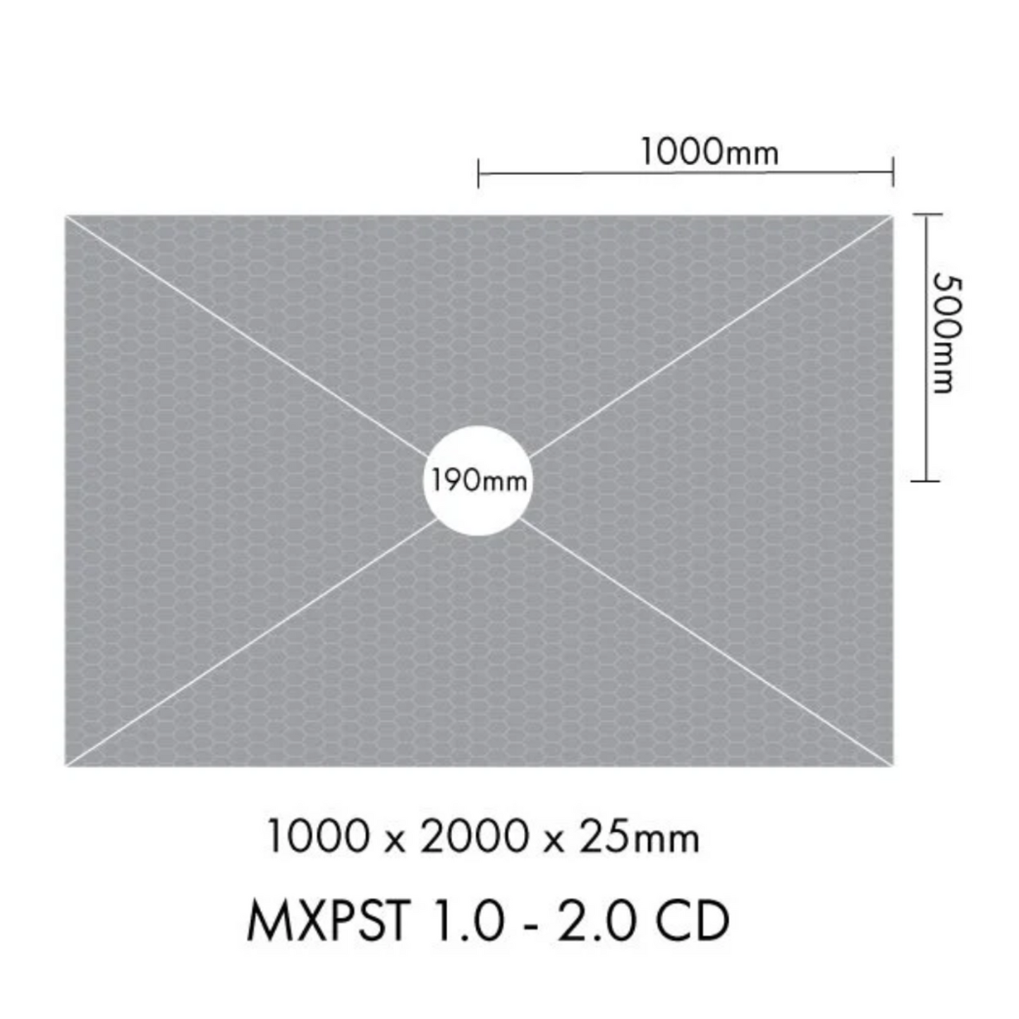 MARMOX READY TO TILE - OVER SHOWER BASE 1000x2000MM - CENTRE DRAIN - The Tile Collection™