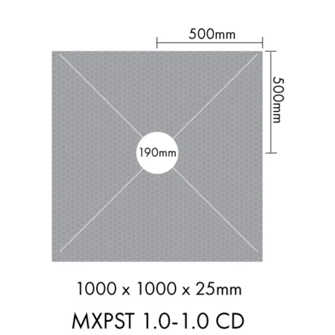 MARMOX READY TO TILE - OVER SHOWER BASE 1000X1000MM - CENTRE DRAIN - The Tile Collection™