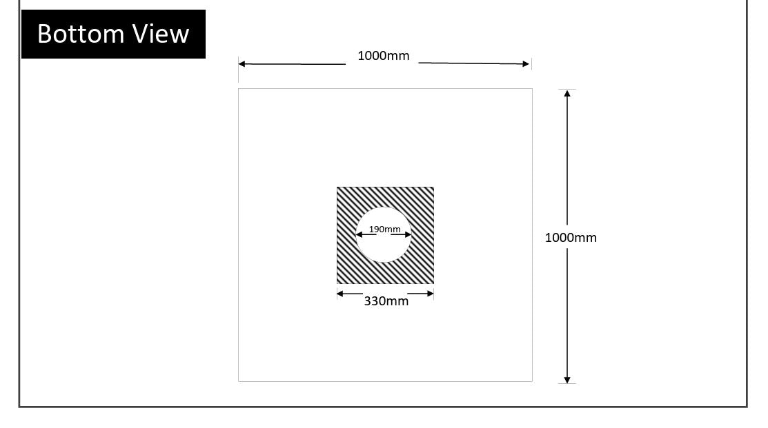MARMOX READY TO TILE - OVER SHOWER BASE 1000X1000MM - CENTRE DRAIN - The Tile Collection™