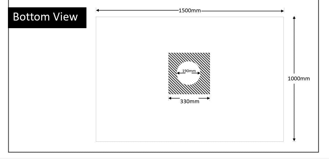 MARMOX READY TO TILE - OVER SHOWER BASE 1000x1500MM - CENTRE DRAIN - The Tile Collection™