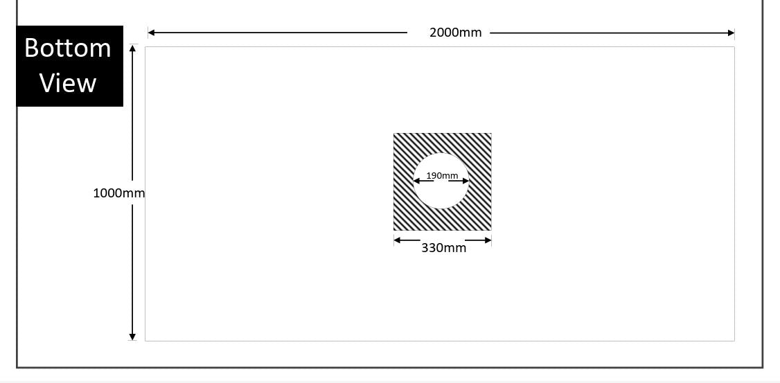 MARMOX READY TO TILE - OVER SHOWER BASE 1000x2000MM - CENTRE DRAIN - The Tile Collection™