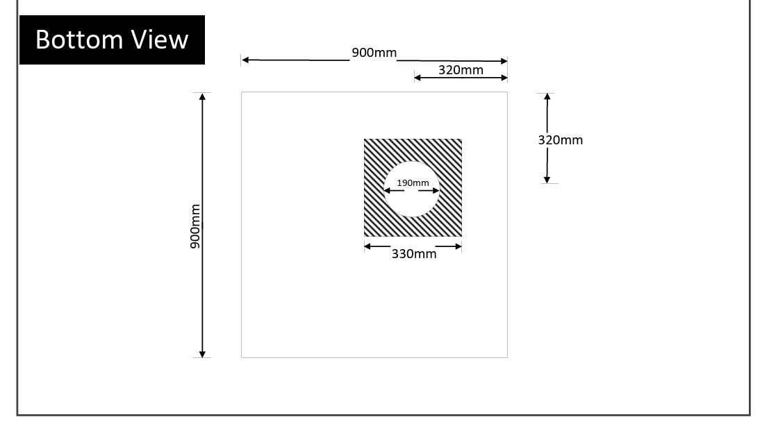 MARMOX READY TO TILE - OVER SHOWER BASE 900X900MM - OFFSET DRAIN - The Tile Collection™