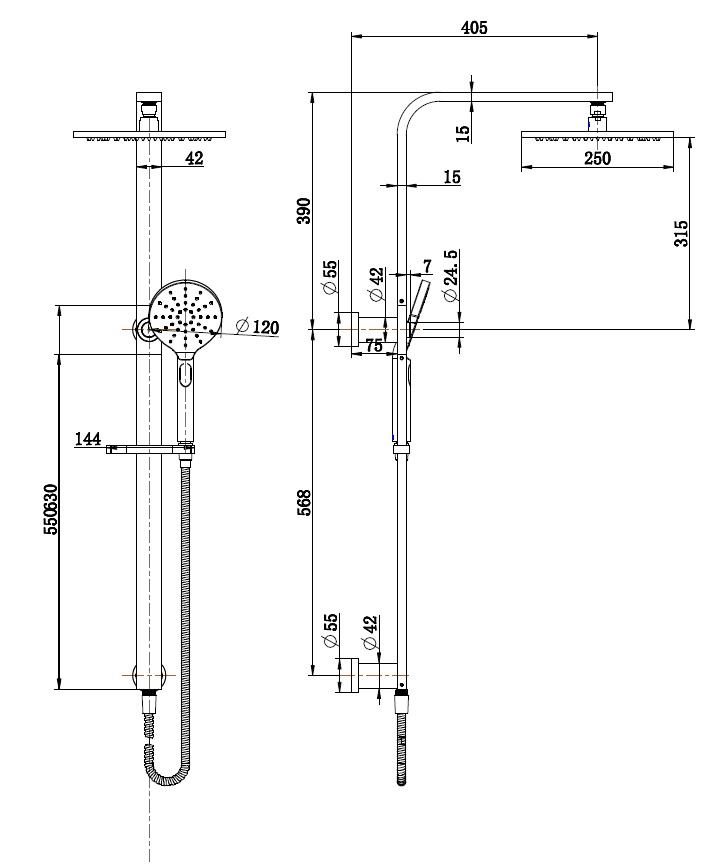 NOVA ROUND SHOWER COLUMN SET - 7 COLOURS (ONLINE ONLY)
