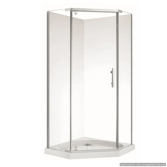 900X900MM ANGLED SHOWER ENCLOSURE KIT - CHROME - The Tile Collection™