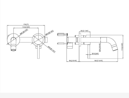 OPAL ROUND MIXER & SPOUT SET - MATTE BLACK - The Tile Collection™