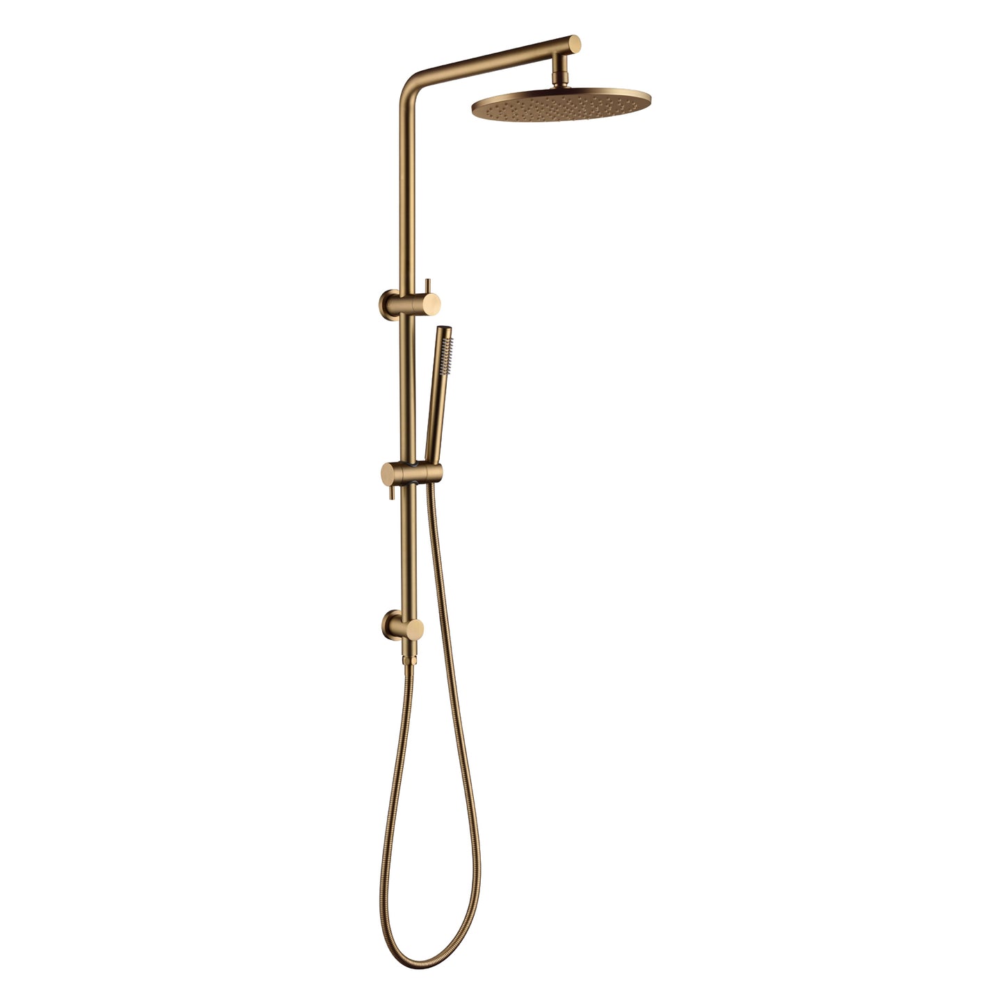 CHASE PREMIUM ROUND DUAL RAIN SHOWER COLUMN - BRUSHED BRASS - The Tile Collection™