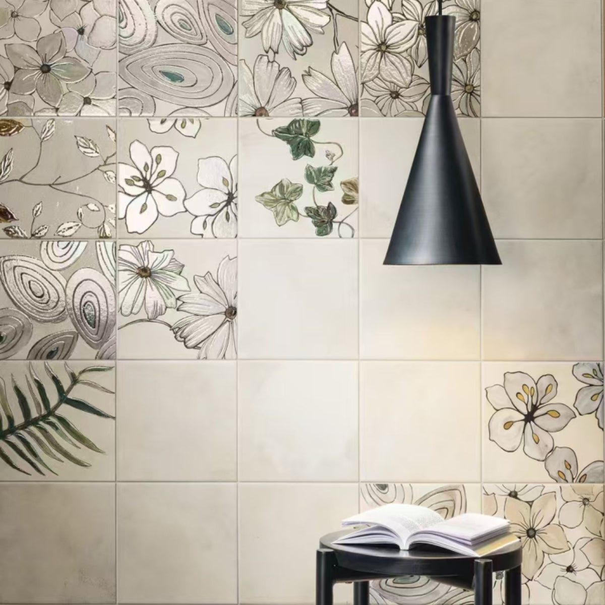 IVORY DECO PORCELAIN TILE 200X200MM