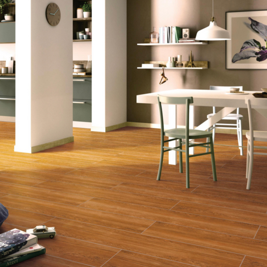 GOLDEN OAK WOOD LOOK PORCELAIN TILE 200X1200 - $69/Sqm - The Tile Collection™