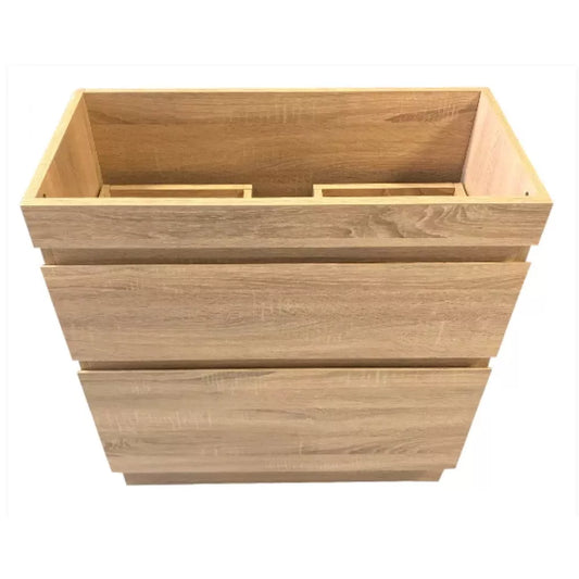 VALENTINA SLIM FLOOR STANDING VANITY | LIGHT OAK | 600MM | PLYWOOD WITH CERAMIC TOP - The Tile Collection™