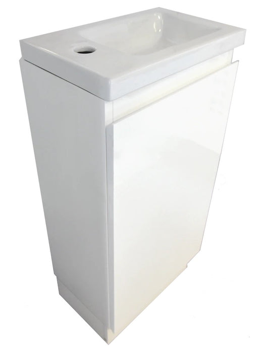 YOLO SLIM FLOOR STANDING VANITY | WHITE GLOSS | 400MM | PLYWOOD - The Tile Collection™