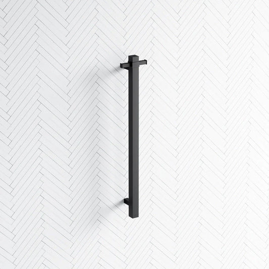 Square Vertical bar Heated Towel Rail 900m Matt Black